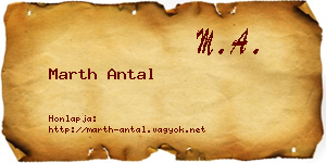 Marth Antal névjegykártya